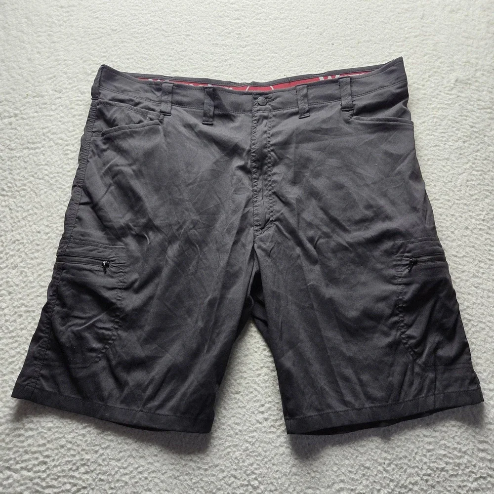 Wrangler Cargo Shorts Mens 44 Gray Nylon Microfiber Stretch 12 Inseam Travel